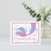 Mermaid Baby Dusche Danke Note Card Postkarte (Stehend Vorderseite)