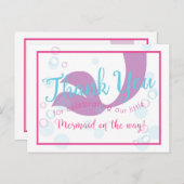 Mermaid Baby Dusche Danke Note Card Postkarte (Vorne/Hinten)