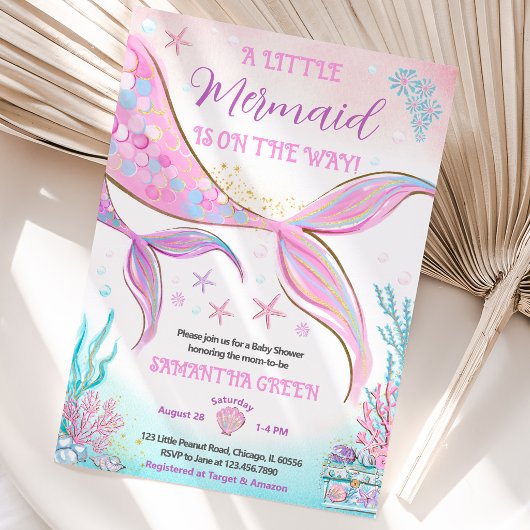 Mermaid Baby Dusche Einladung