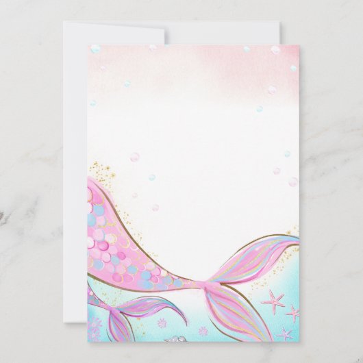 Mermaid Baby Dusche Einladung (Rückseite)