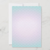 Mermaid Baby Dusche Einladung Aquamarin Lila Gold (Rückseite)