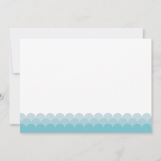 Mermaid Baby Dusche Einladung, aquamarines Aqua li Einladung (Rückseite)