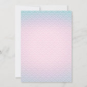 Mermaid Baby Dusche Einladung Pink Aquamarin Lila (Rückseite)