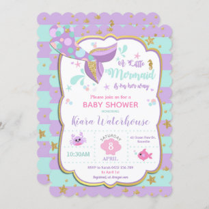 Mermaid Baby Dusche Einladungs-Card Mädchen Einladung