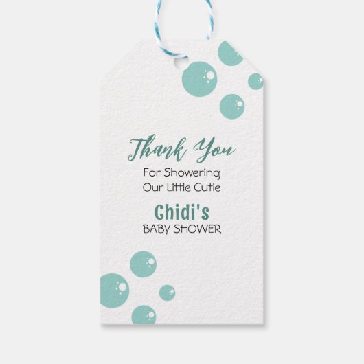 Mermaid Baby Dusche farbenfrohe Qualle Wasserfarbe Geschenkanhänger (Rückseite)