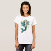 Mermaid Baby Dusche farbenfrohe Qualle Wasserfarbe T-Shirt (Vorne ganz)