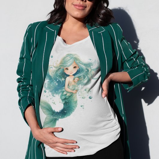 Mermaid Baby Dusche farbenfrohe Qualle Wasserfarbe T-Shirt