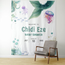 Mermaid Baby Dusche farbenfrohe Qualle Wasserfarbe