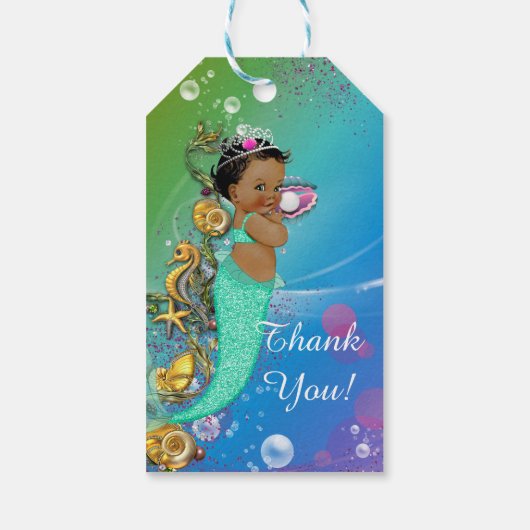 Mermaid Baby Dusche Geschenkanhänger (Rückseite)