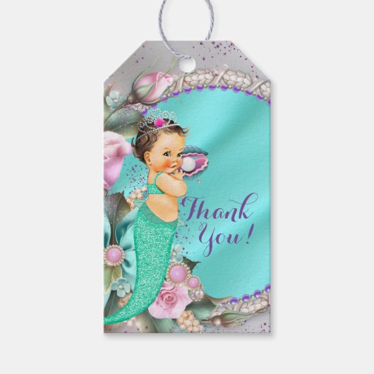 Mermaid Baby Dusche Geschenkanhänger (Vorderseite)