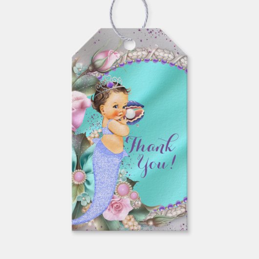 Mermaid Baby Dusche Geschenkanhänger (Vorderseite)