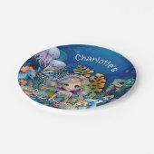 Mermaid Baby Dusche Pappteller (Schrägansicht)