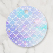Mermaid Baby Dusche Round Fevor Tag Geschenkanhänger (Rückseite)