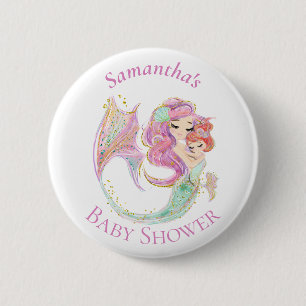 Mermaid Baby Dusche Sweet Little Mermaid Button