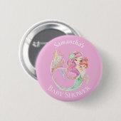 Mermaid Baby Dusche Sweet Little Mermaid Button (Vorne & Hinten)