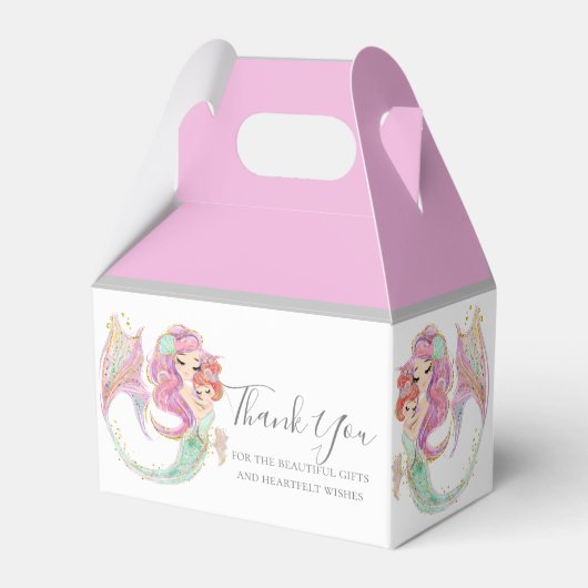 Mermaid Baby Dusche Sweet Little Mermaid Geschenkschachtel (Vorderseite)