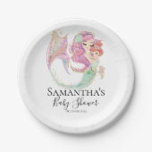 Mermaid Baby Dusche Sweet Little Mermaid Pappteller (Vorderseite)
