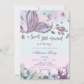 Mermaid Baby Dusche unter dem Sea Baby Girl Einladung (Vorderseite)