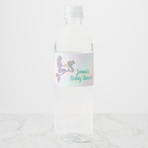 Mermaid Baby Dusche Wasser Flasche Wrappers Wasserflaschenetikett