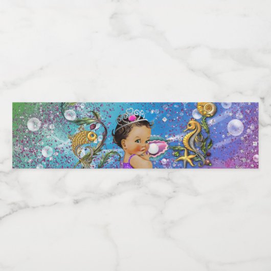 Mermaid Baby Dusche Wasserflaschen Etiketten (Einzelnes Label)