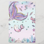 Mermaid Baby Dusche Word Scramble Fun Game Sheet (Rückseite)