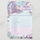 Mermaid Baby Dusche Word Scramble Fun Game Sheet (Vorne/Hinten)