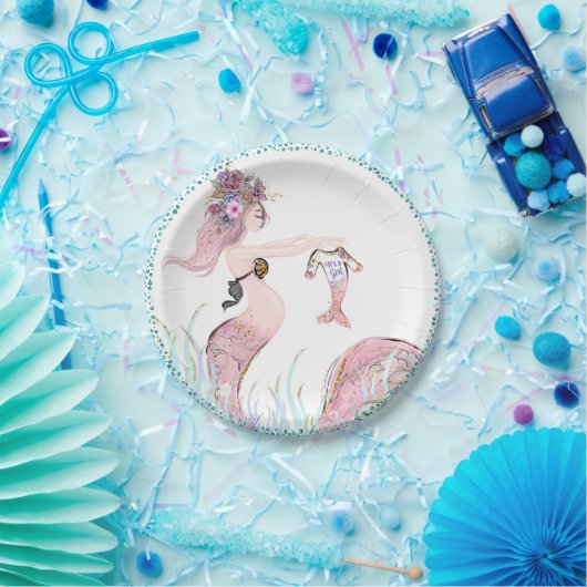 Mermaid Baby Duschpapier Teller (Party)