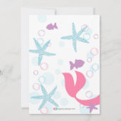 Mermaid Baby Girl Babydusche Einladung (Rückseite)