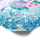 Mermaid Baby Girl Dusche Begrüßungszeichen Poster (Ecke)