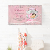 Mermaid Baby Girl Pink Clam Muschel Pearls Seepfer Banner (Insitu)