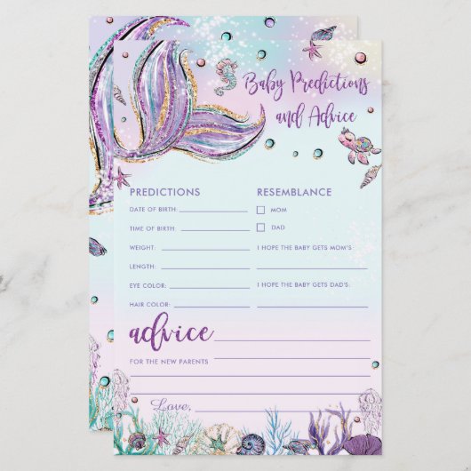 Mermaid Baby Predictions & Advice Duschaktivität (Vorne/Hinten)