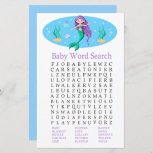 Mermaid Baby Shooter Word Search Game