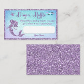 Mermaid Baby Showdiaper Raffle Tickets Begleitkarte (Vorne/Hinten)