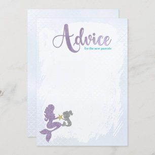 Mermaid Baby Shower Advice für die Eltern Karten