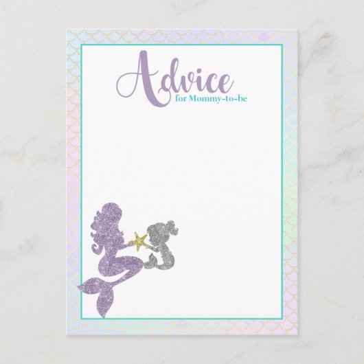 Mermaid Baby Shower Advisor für Mama Cards Postkarte (Vorderseite)