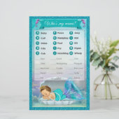 Mermaid Baby Shower Animal Match Game #130 (Stehend Vorderseite)