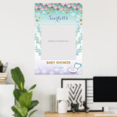 Mermaid Baby Shower Birthday Foto Booth Prop Poster (Heimbüro)