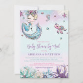 Mermaid Baby Shower by Mail Long Distance Virtual Einladung (Vorderseite)