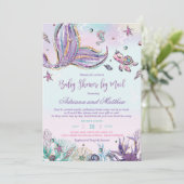Mermaid Baby Shower by Mail Under Sea Baby Einladung (Stehend Vorderseite)