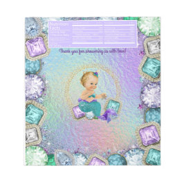 Mermaid Baby Shower Candy Bar Wrapper Notizblock