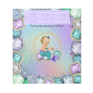 Mermaid Baby Shower Candy Bar Wrapper Notizblock