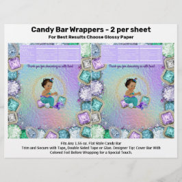 Mermaid Baby Shower Candy Bar Wrappers Flyer
