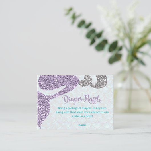 Mermaid Baby Shower Diaper Packkarten Begleitkarte (Stehend Vorderseite)