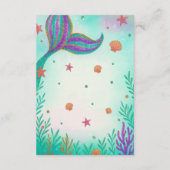 Mermaid Baby Shower Diaper Raffekarte Begleitkarte (Rückseite)