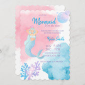 Mermaid Baby Shower Einladung (Vorne/Hinten)