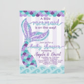 Mermaid Baby Shower Einladung (Stehend Vorderseite)