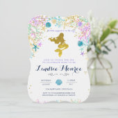 Mermaid Baby Shower Einladung (Stehend Vorderseite)