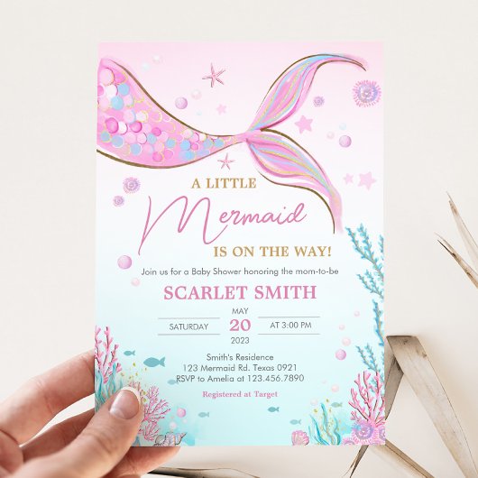Mermaid Baby Shower Einladung