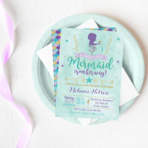 Mermaid Baby Shower Einladung