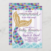 Mermaid Baby Shower Einladung (Vorne/Hinten)